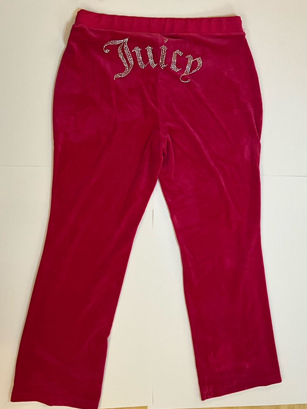 Juicy Couture OG BIG BLING VELOUR TRACK PANTS Hot Pink - Picture 9 of 13